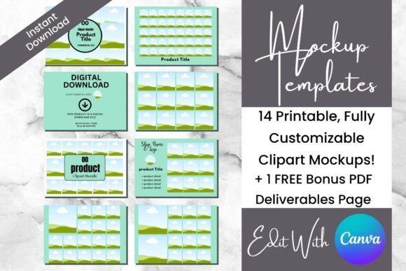 Clipart Mockups Etsy Listing Templates