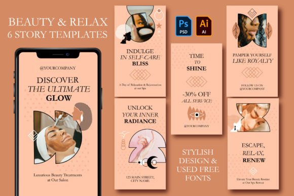 Elevate Your Brand with Beauty Story Templates Set