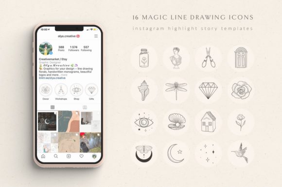Elevate Your Brand with Hand-Drawn Instagram Highlight Story Templates