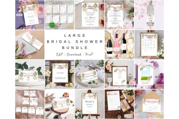 Large Bridal Shower Set Templates: Your All-in-One Party Solution