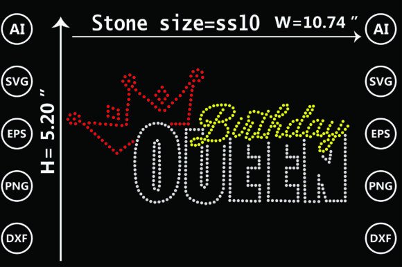 Regal Sparkle: The Queen Rhinestone Templates Design