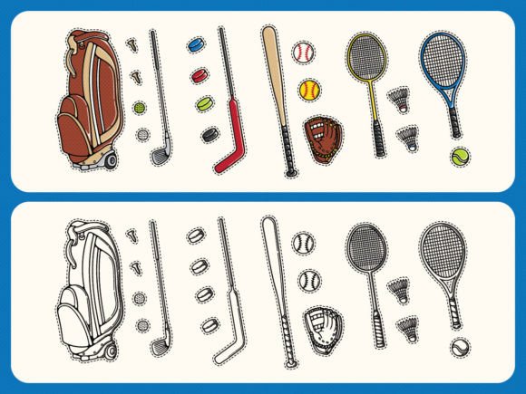 Retro Sport Clip Art: Dynamic Sticker Templates